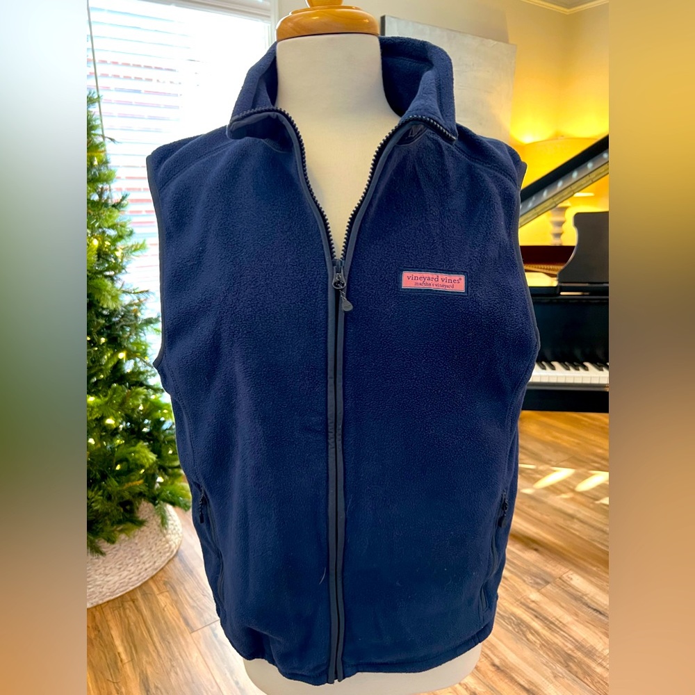 Vineyard Vines Men's Fleece Vest Navy Adult Small